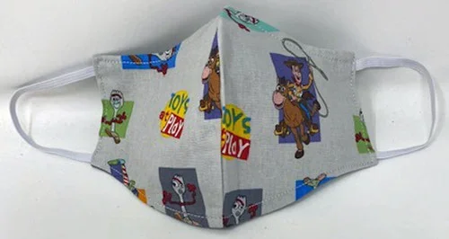 Child Face Mask Toy Story Print Kid Size Double Sided Cotton Reusable Washable