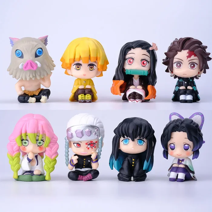 ชุดรูป Demon Slayer – รูปอะนิเมะ PVC ของแข็ง 8 ซม. 7 ซม