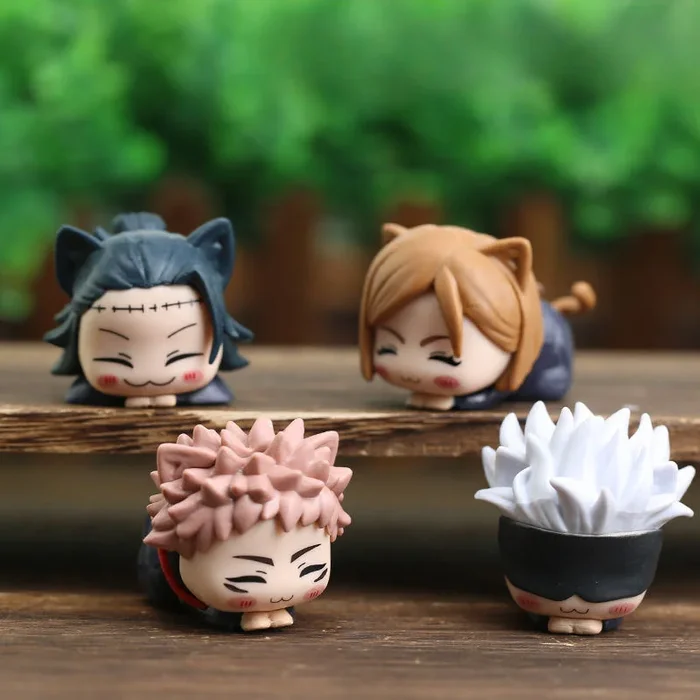 ชุดรูป Jujutsu Kaisen Chibi-คอลเล็กชั่น PVC 4 ชิ้น, ชุดอักขระน่ารัก 4 ซม. 4 ซม.