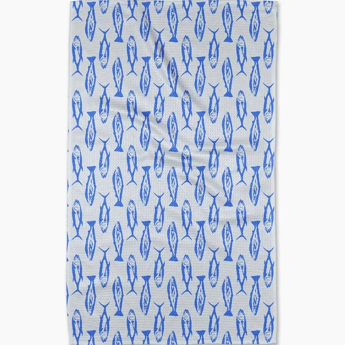 coastal catch {fish} tea towel