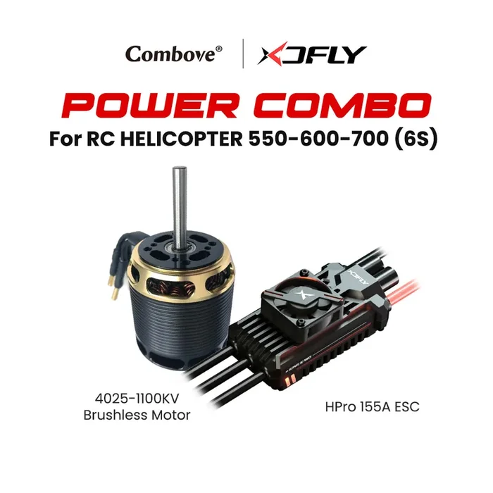 Combo XDFly HPro 155A ESC & Combove 4025-1100KV Brushless Motor For RC Helicopter 550-600 (6S)