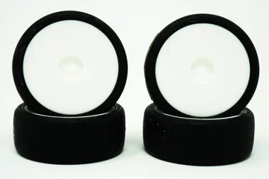 Contact RC JR-A30KS 1/10 Pre-Mounted A30 Carpet Spec Tires on White Wheels (4)