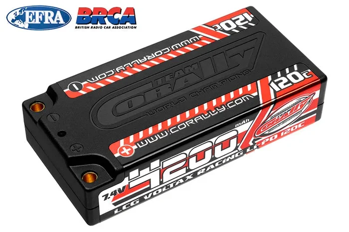Corally Voltax 120C LiPo Battery 4200Mah 7.4V LCG Shorty 2S 4mm Bullet