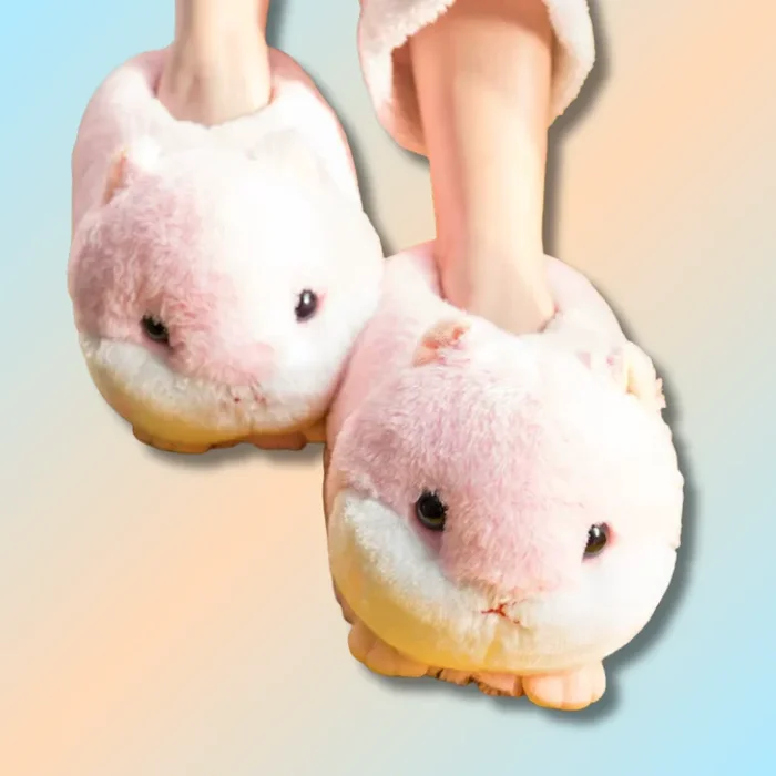 Cute Plush Hamster Slippers