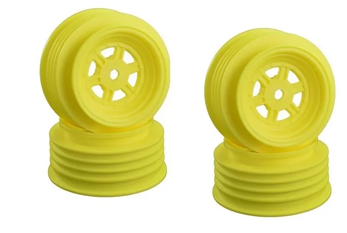 DE Racing Gambler Front Sprint Wheels with 12mm Hex AE Associated Offset Yellow DER-GSF-AY