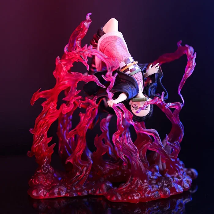 Demon Slayer Figure – Nezuko Explosion Pose | Premium Action Figure with Red Blood Effect