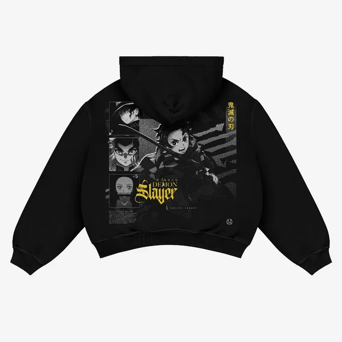 Демон Slayer Tanjiro Hoodie – 100% хлопок, графическая уличная аниме -одежда