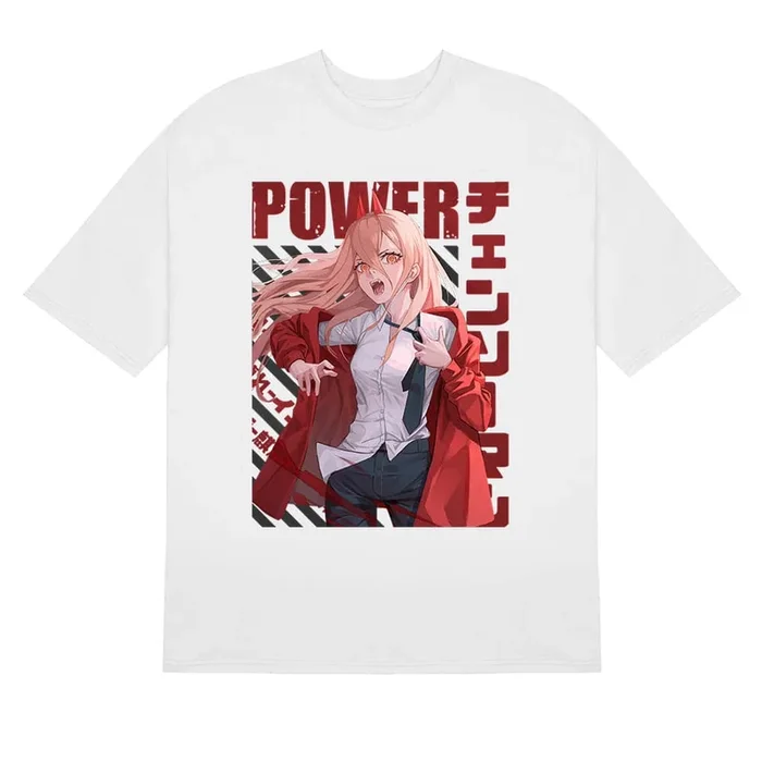 電鋸人電源T卹 – 100％棉花動漫服裝