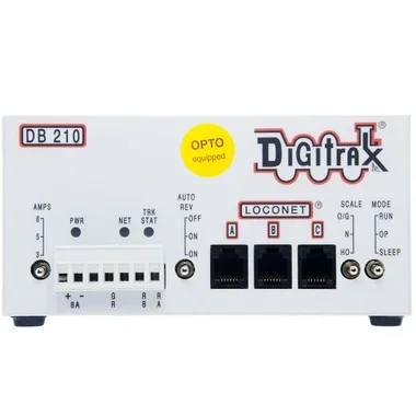 Digitrax DB210 OPTO Single 3/5/8 Amp AutoReversing DCC Booster – Opto-Isolated