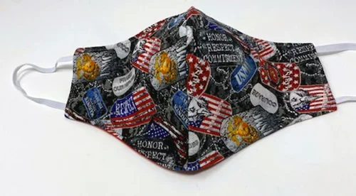 Doll Clothes Superstore Adult Face Mask, USMC Dog Tag Print, Military Marine Face Covering, Washable Reusable Face Shield