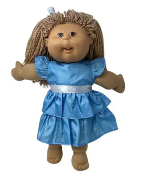 Doll Clothes Superstore Blue Ruffle Dress Fits 15-16 Inch Cabbage Patch Kid And Baby Dolls