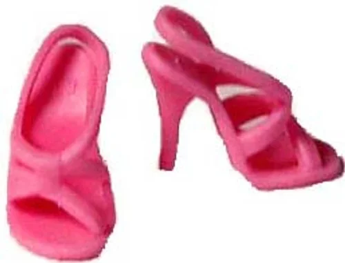 Doll Clothes Superstore Doll Shoes Pink Strappy Heels fits Barbie and Fashion Dolls