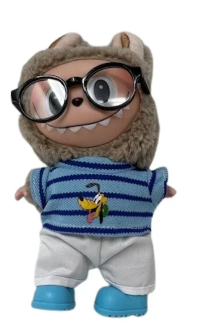 Doll Clothes Superstore Five-Piece Pluto-Inspired Outfit for 17.5 cm Labubu Dolls