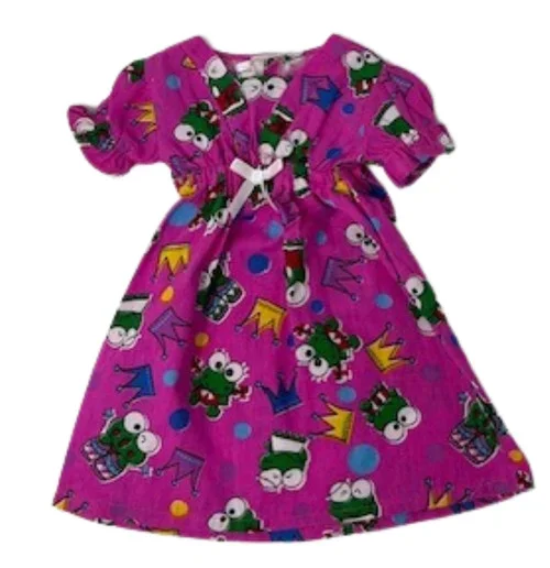 Doll Clothes Superstore Frog Print Nightgown for 18 Inch Girl Dolls Cute Sleepwear for American Girl & Similar Dolls