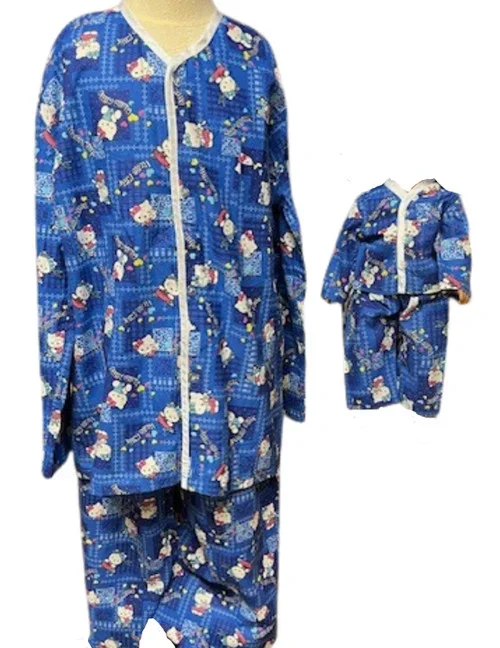 Doll Clothes Superstore Handmade Hello Kitty Pajama Set Size 10 with Matching Doll Pajamas