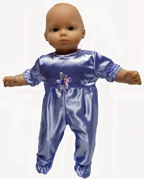 Doll Clothes Superstore Lavender Satin Finish Stretch Jumpsuit Fits Big Baby Dolls