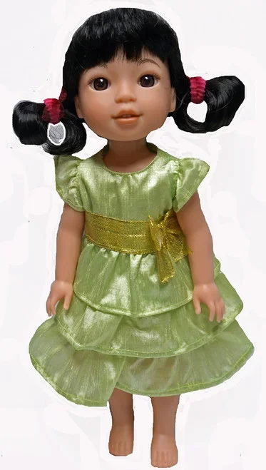 Doll Clothes Superstore Lime Ruffle Dress Fits 13 – 14 1/2 Inch Girl Dolls
