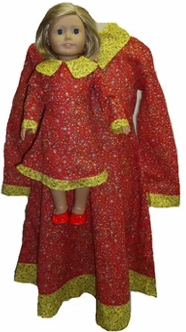 Doll Clothes Superstore Matching Girls Dolls Size 5 Prairie Red Dress