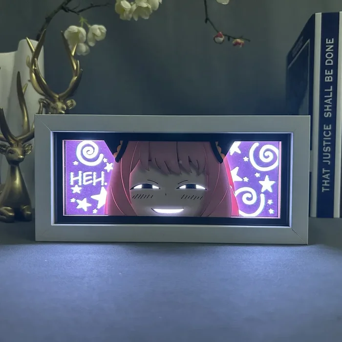 動漫燈盒 – Anya Forger 3D LED燈，具有動態變色效果