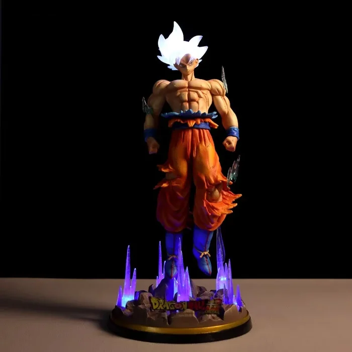 Dragon Ball Z Goku Figure-32 ซม., 1.1 กก.-ฐานแสงไฟ, Super Saiyan God