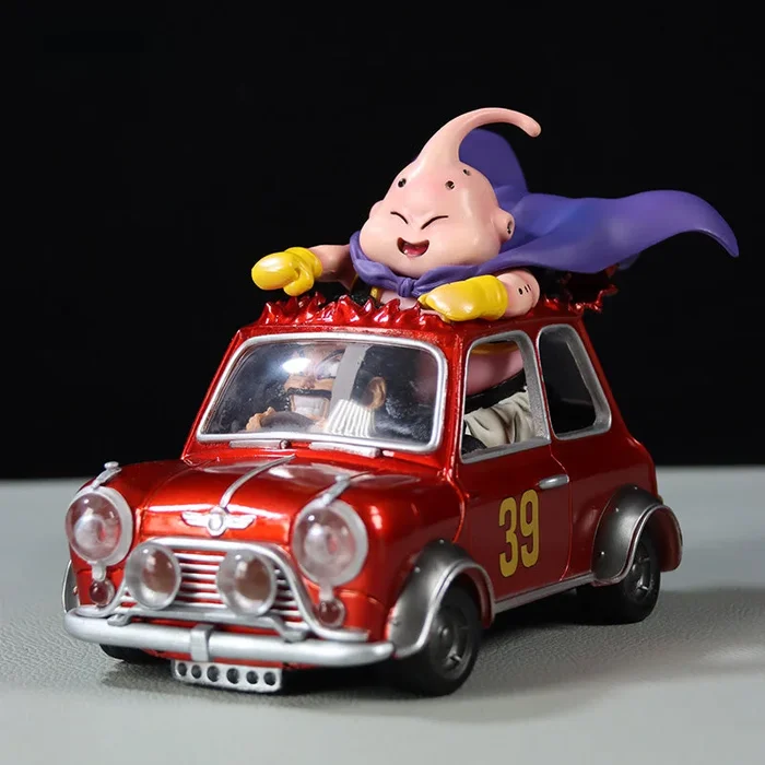 Dragon Ball Z Majin Buu Car Figura – Altura de 13.5 cm, 18 cm de longitud, 0.44 kg – con Red Mini Cooper