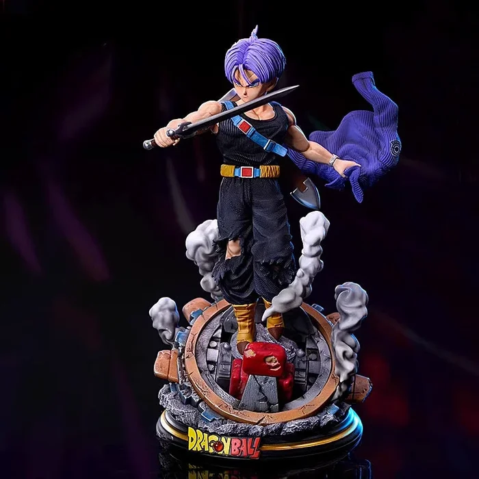 Dragon Ball Z Trunks Figura – 25cm, 0,8 kg – espada pose na cápsula destruída