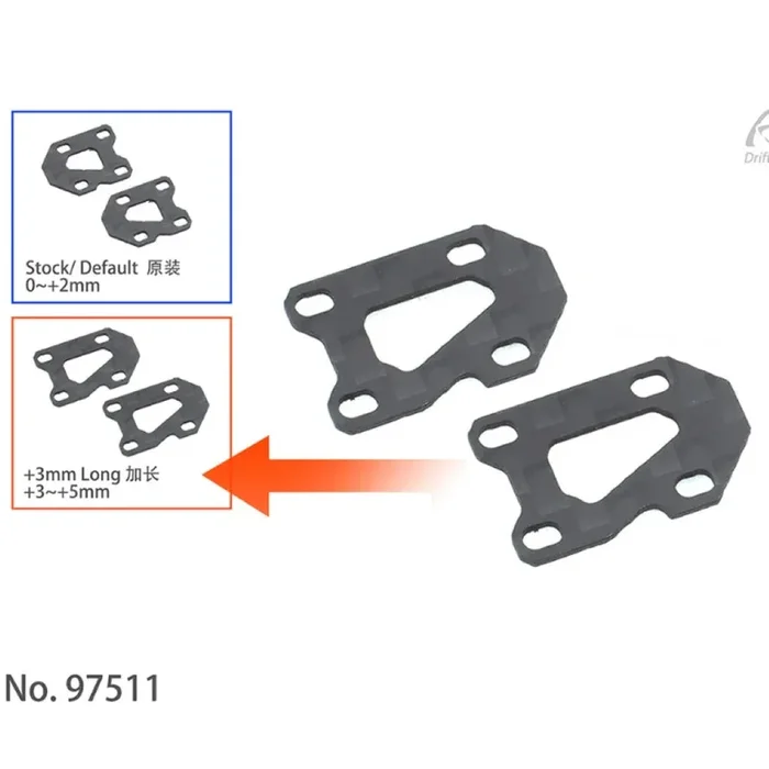 Drift ART DA3 +3mm Rear ArmsLong Plates