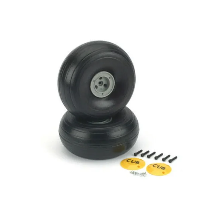 Du-Bro 425TLC 1/4 Scale Treaded Lightweight J-3 Cub Wheels (4-1/4″)