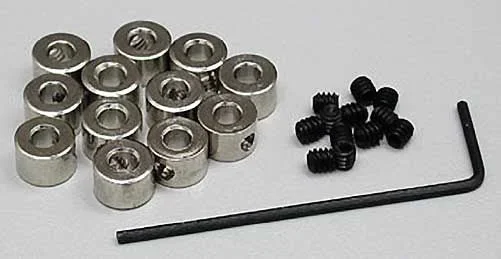 Dubro 1/8″ Plated Brass Dura-Collars Bulk 12/pkg 597