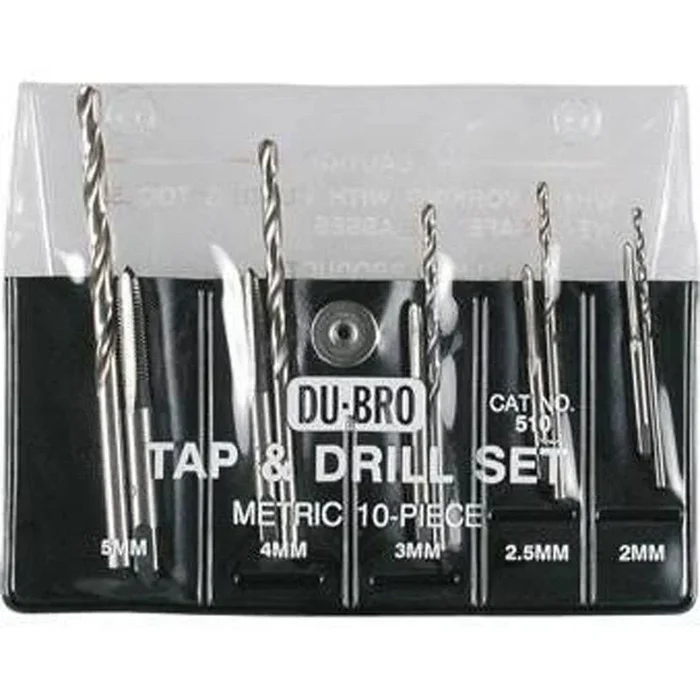Dubro 10pc Metric Tap & Drill Set 510