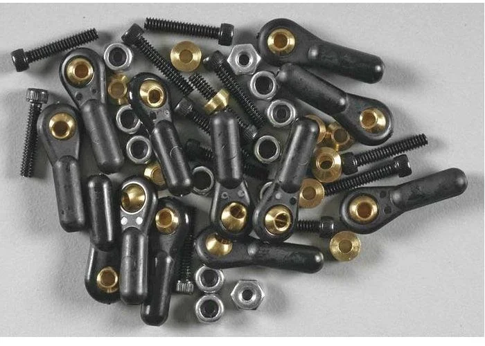 DuBro 900 Heavy Duty Ball Links 4-40 with Hardware Black (12) for Airplanes