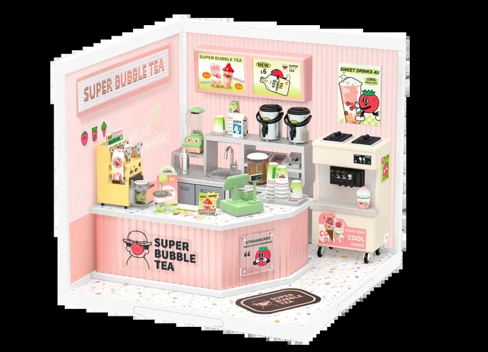 DW006 Double Joy Bubble Tea Rolife Diy Miniature House
