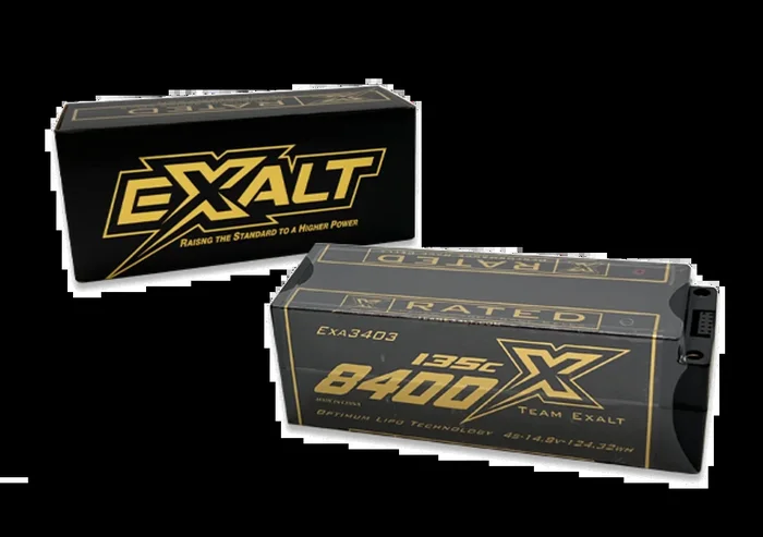 Exalt X-Rated 4S 135C Stick Hardcase Lipo Battery (14.8V/8400mAh)w/5mm Bullet Connectors (EXA3403)