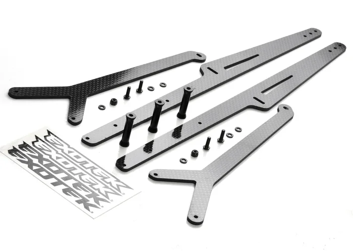 Exotek Racing 22S Ladder Wheelie Bar Set Carbon Fiber Extra Long Adjustable