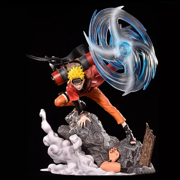 Figura de acción de liberación de viento de Naruto – Edición de 37 cm Collector | Estatua de anime de alta cola con efecto de viento dinámico
