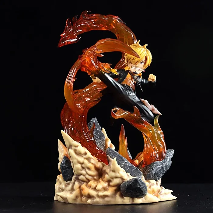 Figura de acción de Sanji – 22 cm con efectos ardientes, edición limitada – One Piece coleccionable