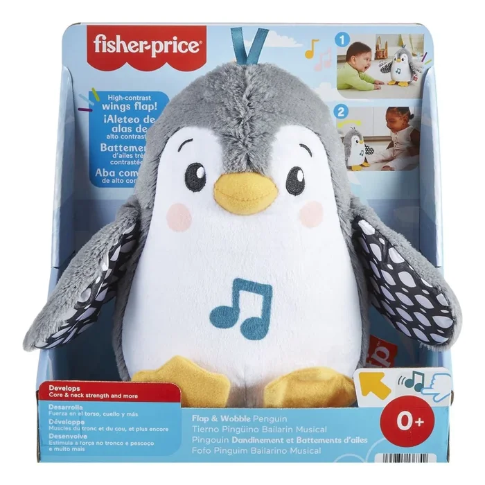Fisher Price Flap and Wobble Penguin Plush Musical Toy