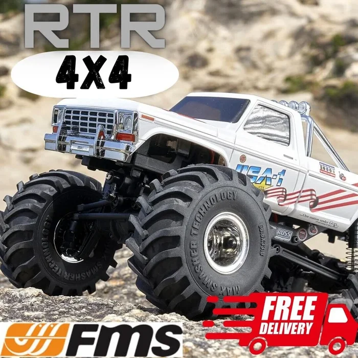 FMS FCX24 Smasher V2 1/24 4×4 Monster Truck RTR White
