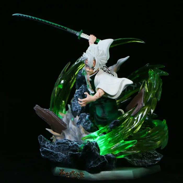 高級惡魔殺手Kaze Hashira sanemi shinazugawa人物 – 30厘米GK型號,具有USB點亮效果 – 高質量的收藏品