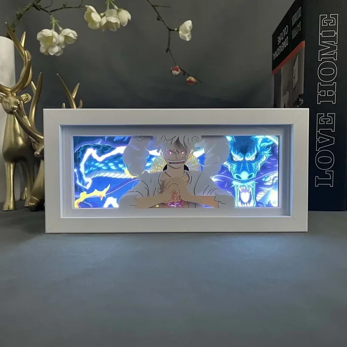 Gear 5 Luffy vs Kaido 3D LED Box – عرض أنيمي قطعة واحدة