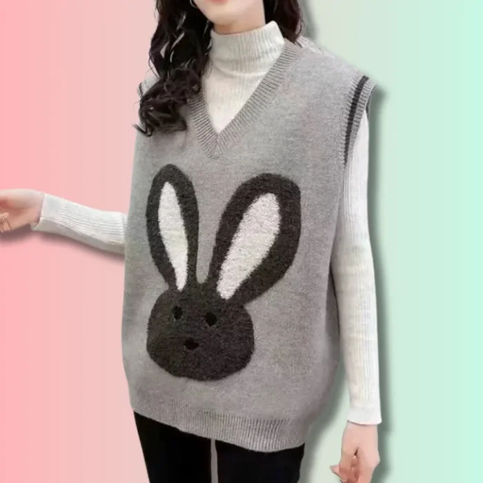 Gilet Kawaii Oversize Lapin