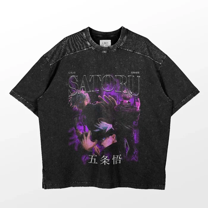 Gojo Satoru Aura roxa Jujutsu Kaisen T-shirt