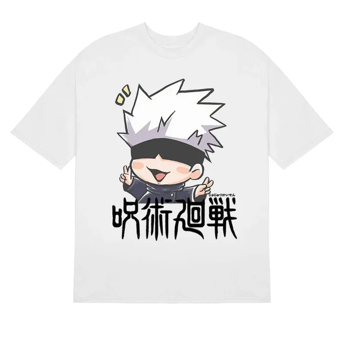 Gojo Satoru Jujutsu Kaisen-Shirt mit Chibi-Design – Süße Anime-Kleidung