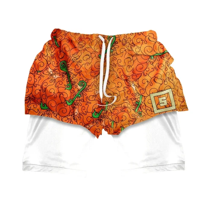 Gomu Gomu Fruit One Piece Gym Shorts – Shorts d’entraînement d’anime pour hommes et femmes | Appareils de fitness de fruits de diable