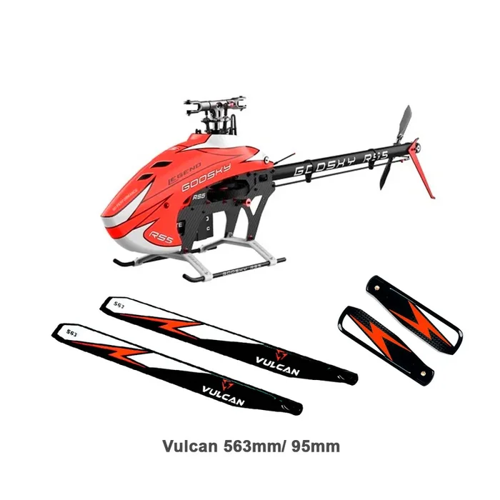 Goosky Legend RS5 Helicopter Kit With Vulcan Blade – Orange (Unassembled)