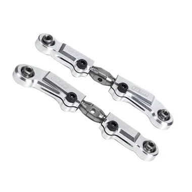 GPM Aluminum 7075 + Stainless Steel Front Camber Links Silver for Tekno MT410 2.0