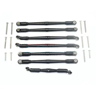 GPM Aluminum Adjustable Upper & Lower Suspension Links Black for TRX-4