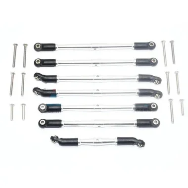 GPM Aluminum Adjustable Upper & Lower Suspension Links Silver for TRX-4