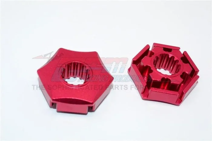 GPM TXM006/+3-RED ALUMINUM WHEEL HEX CLAW (+3MM) TRAXXAS X-MAXX 4X4