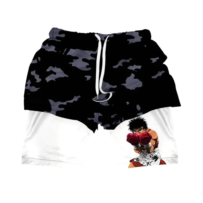 Hajime no Ippo Boxing Gym Shorts – Shorts de entrenamiento de anime para hombres y mujeres | Vestimenta de camuflaje de camuflaje